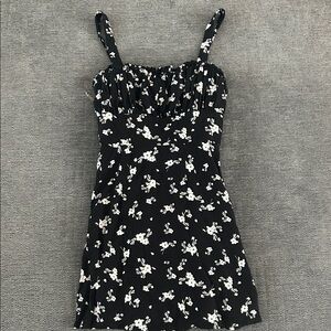 Francesca's Black and White Floral Mini Dress